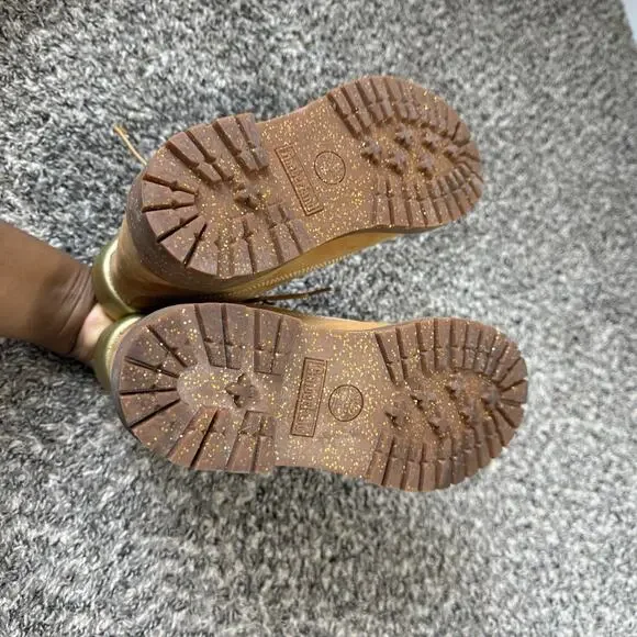 Timberland Heritage 6" Waterproof Boots 7.5 Wheat Nubuck Gold Lace Up Combat - Picture 5 of 10